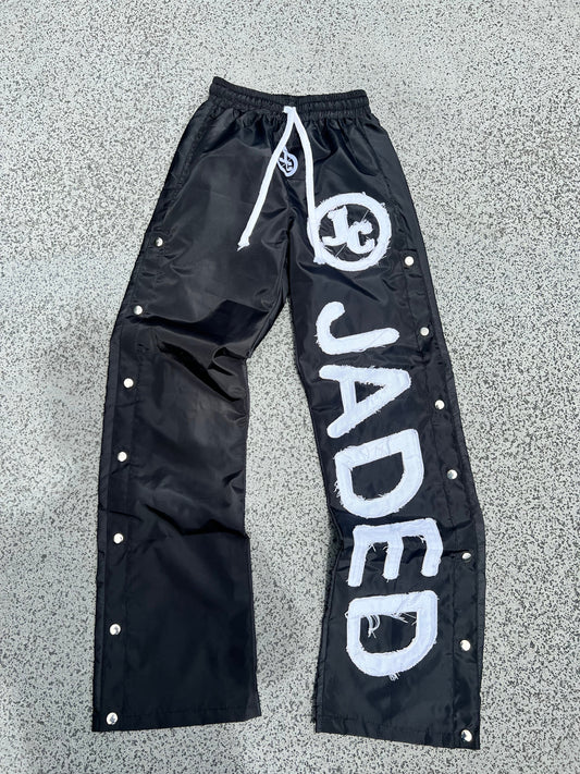 BLACK WINDBREAKER PANTS