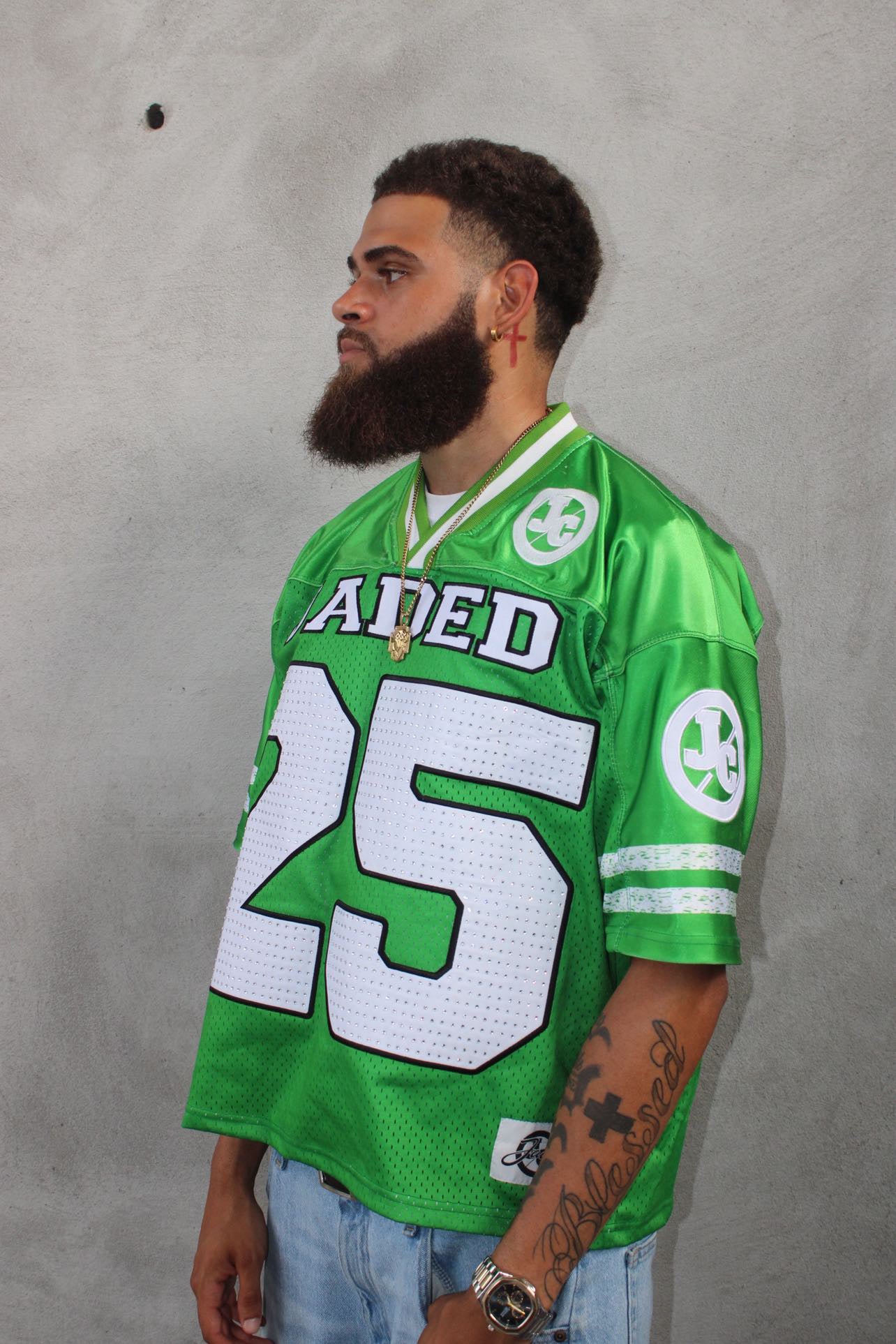 GREEN RHINESTONE JERSEY